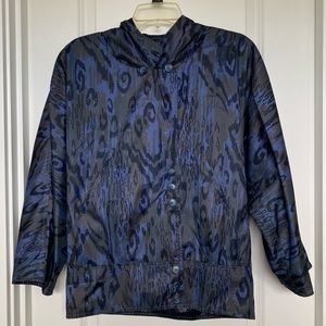 Vintage Claude Harvey Jacket - Blue and Green Animal Print - Small
